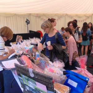 Students and parents at a fayre