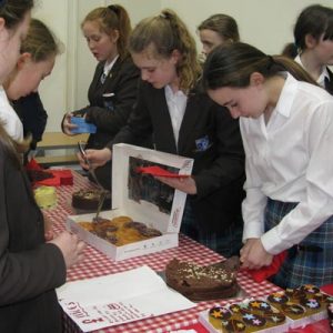 Students with cakes