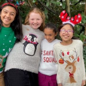 Students wearing Christmas Jumpers