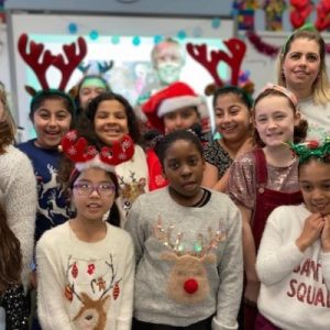 Students wearing Christmas Jumpers