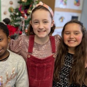 Students wearing Christmas Jumpers