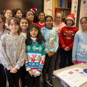 Students wearing Christmas Jumpers