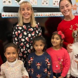 Students wearing Christmas Jumpers