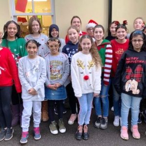 Students wearing Christmas Jumpers