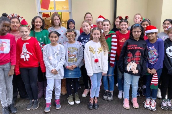 Students wearing Christmas Jumpers