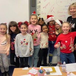 Students wearing Christmas Jumpers