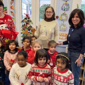 Students wearing Christmas Jumpers