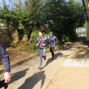 Students running