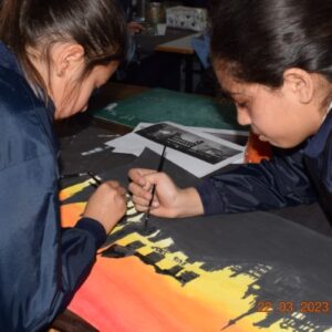 Students painting