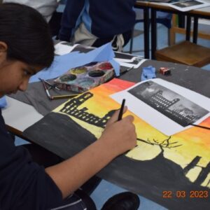 Student painting